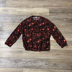 LuLaRoe Supply Jacket Sz S Floral Zip Lightweight Boho Festival Hippie Lounge